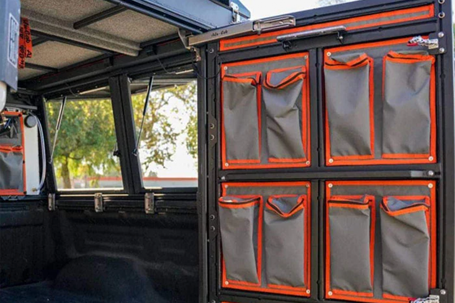 alu-cab Canvas Bags at Rear Door