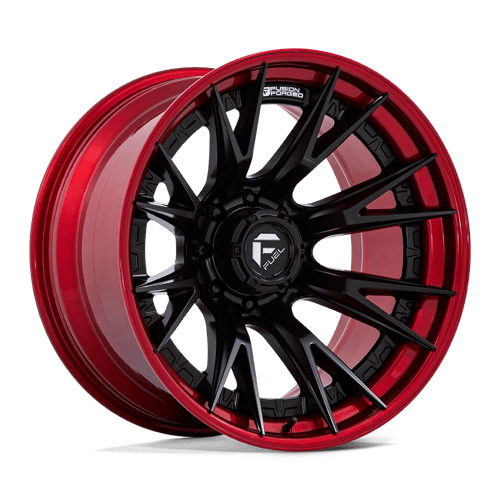 Fuel Off-Road FC402 CATALYST MATTE BLACK W/ CANDY RED LIP wheel