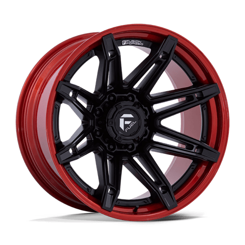 Fuel Off-Road FC401 BRAWL MATTE BLACK W/ CANDY RED LIP wheel