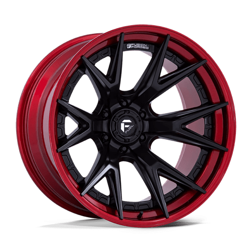 Fuel Off-Road FC402 CATALYST MATTE BLACK W/ CANDY RED LIP wheel