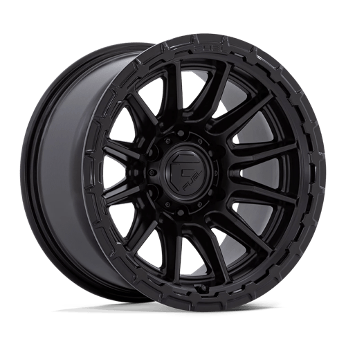 Fuel Off-Road FC866 PISTON BLACKOUT W/ GLOSS BLACK LIP wheel