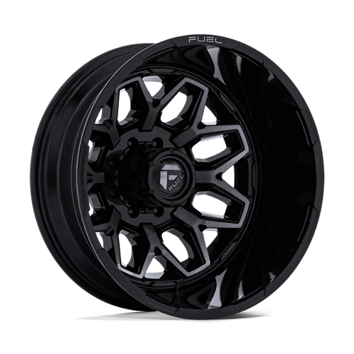 Fuel Off-Road D875 FLUX DUALLY GLOSS BLACK BRUSHED FACE W/ GRAY TINT wheel