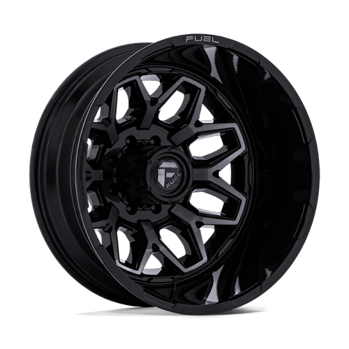 Fuel Off-Road D875 FLUX DUALLY GLOSS BLACK BRUSHED FACE W/ GRAY TINT wheel