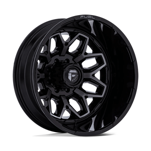 Fuel Off-Road D875 FLUX DUALLY GLOSS BLACK BRUSHED FACE W/ GRAY TINT wheel
