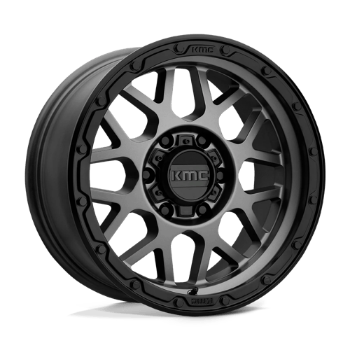 KMC KM535 GRENADE OFF-ROAD MATTE GRAY W/ MATTE BLACK LIP wheel