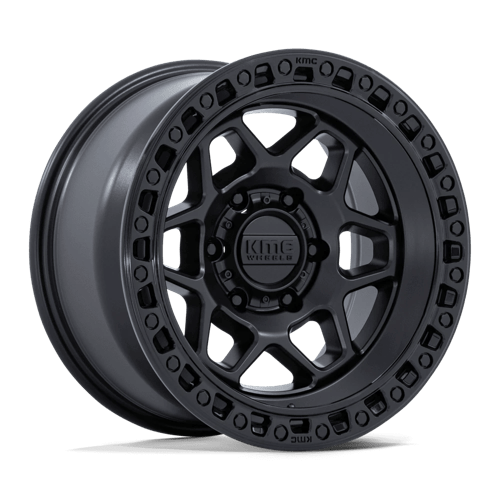 KMC KM553 TORX MATTE BLACK W/ GLOSS BLACK LIP wheel