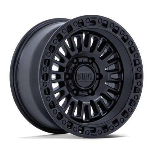 KMC KM554 AZTEC MATTE BLACK W/ GLOSS BLACK LIP wheel