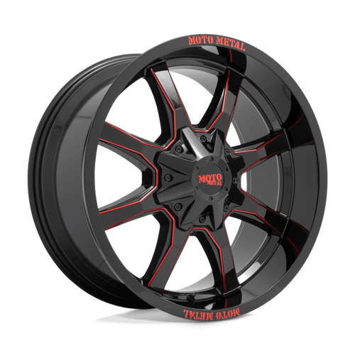 Moto Metal MO970 | GLOSS BLACK MILLED W/ RED TINT wheel