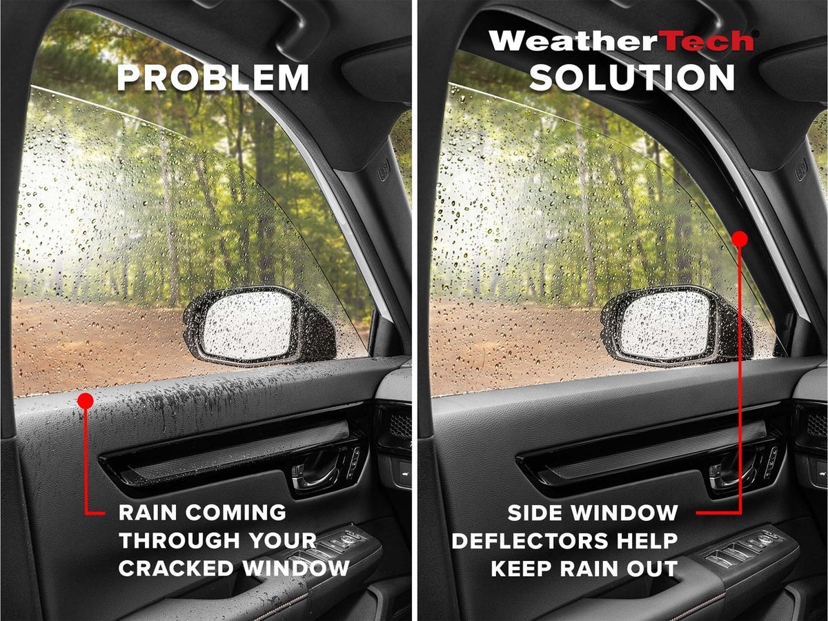 WeatherTech Side Window Deflectors Front & Rear Set | Chevrolet Silverado 1500 & GMC 1500 - Dark Tint