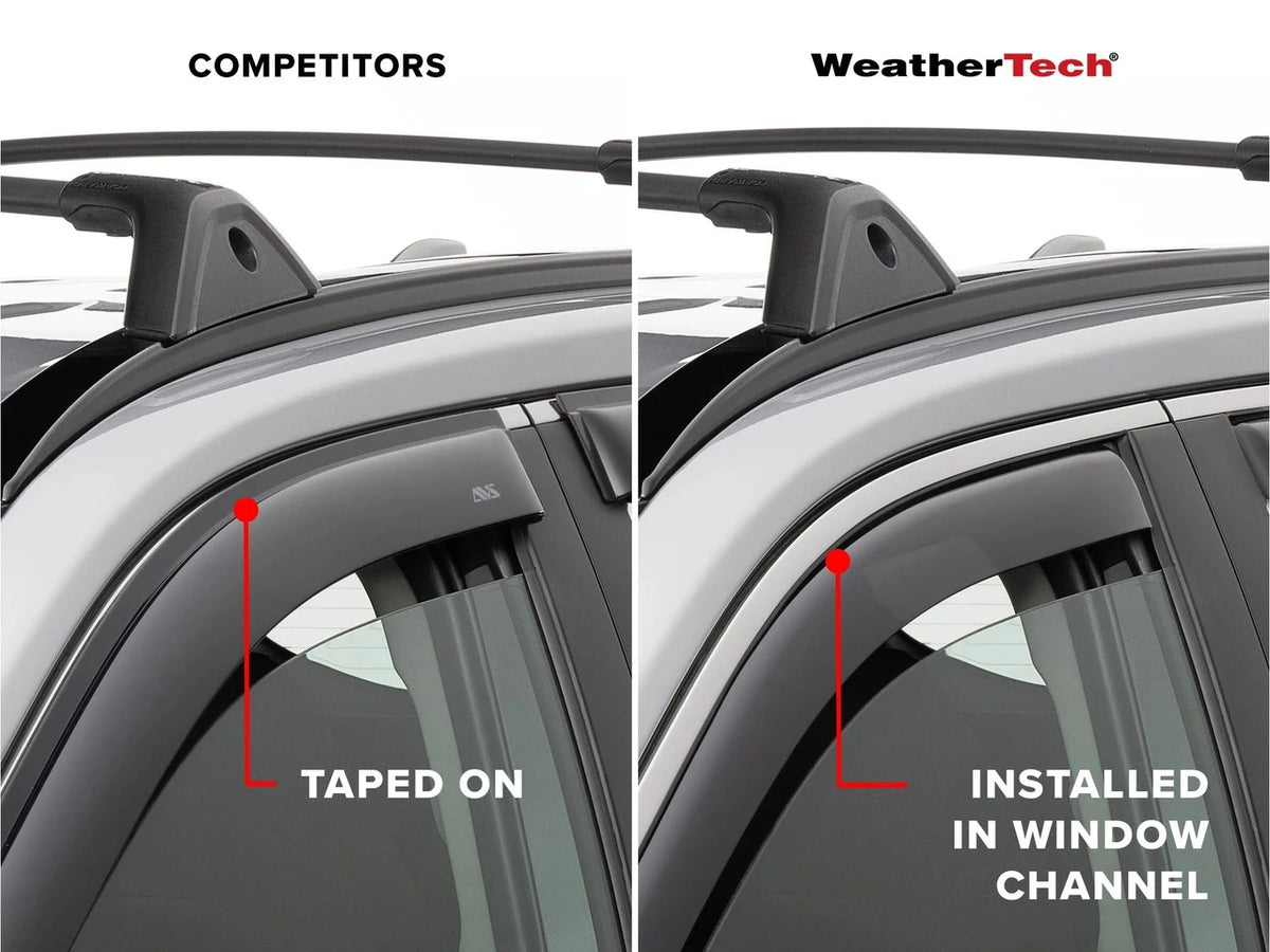 WeatherTech Side Window Deflectors Front & Rear Set | Chevrolet Silverado 1500 & GMC 1500 - Dark Tint