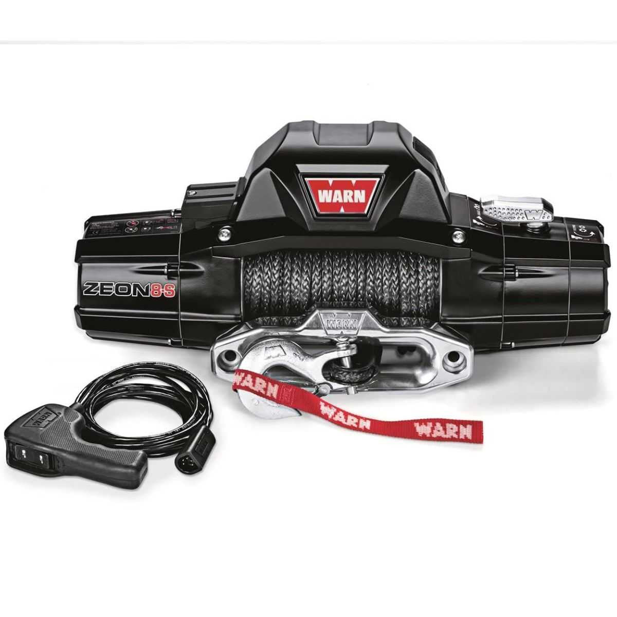 WARN ZEON 8-S 12V Electric Winch 8,000lbs | 89305 | Spydura Synthetic Rope (30m) Hawse Fairlead