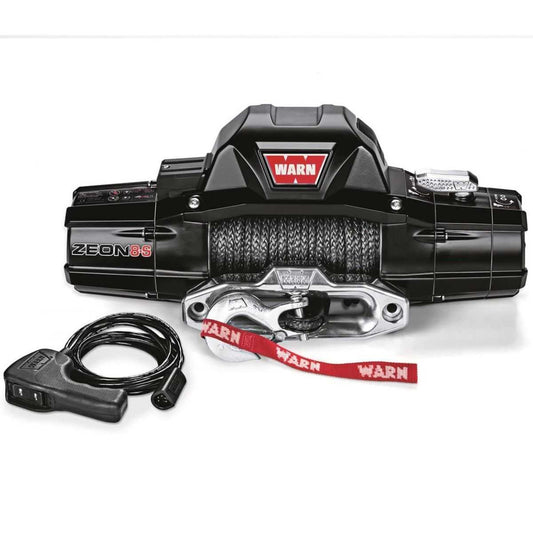 WARN ZEON 8-S 12V Electric Winch 8,000lbs | 89305 | Spydura Synthetic Rope (30m) Hawse Fairlead