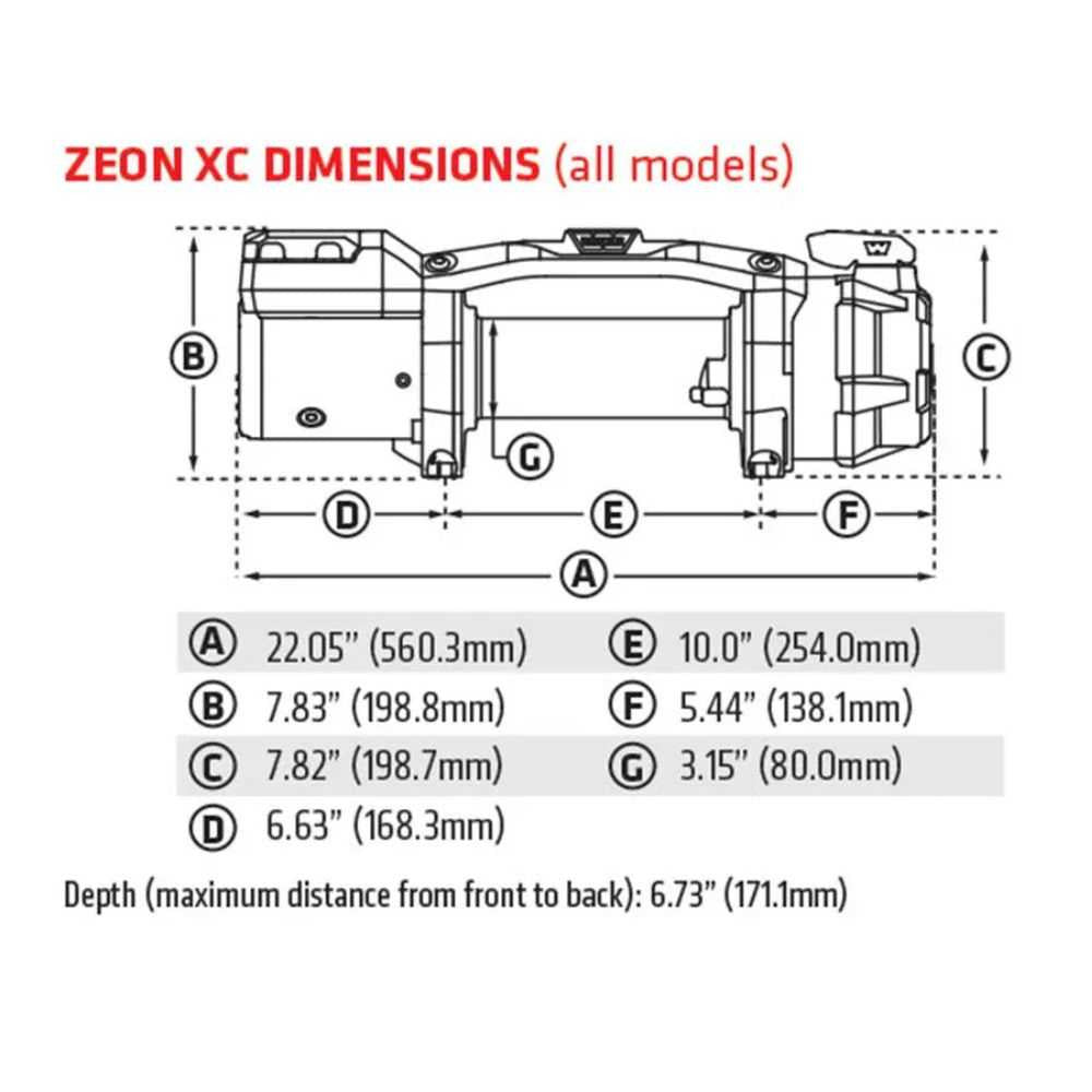 WARN ZEON XC 14-S Electric 12V Winch with Synthetic Rope - 14,000 lb Capacity - 110514