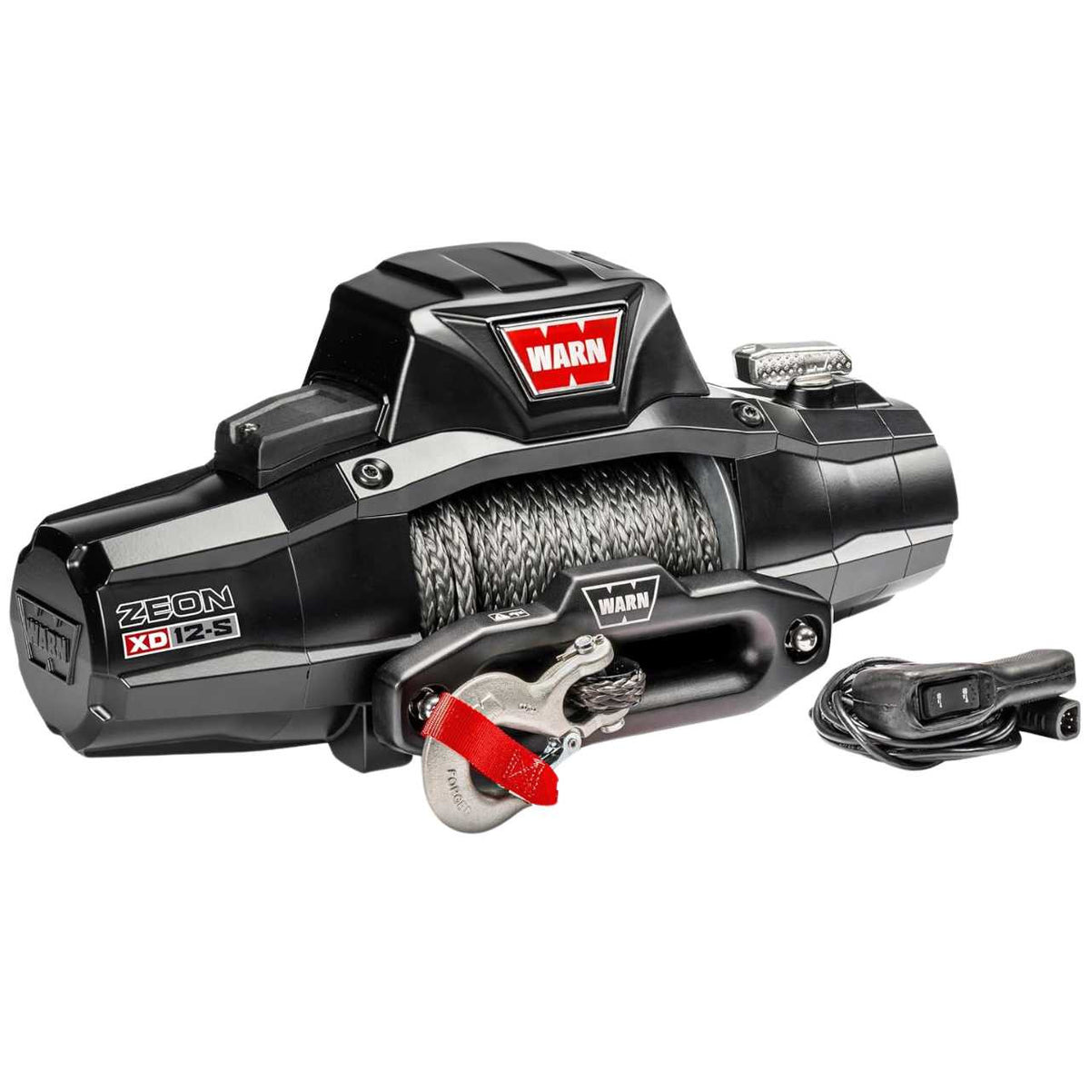 WARN ZEON XD 12-S 12,000lbs 12V Electric Winch | 80’ of 3/8” Spydura Synthetic Rope | 110012