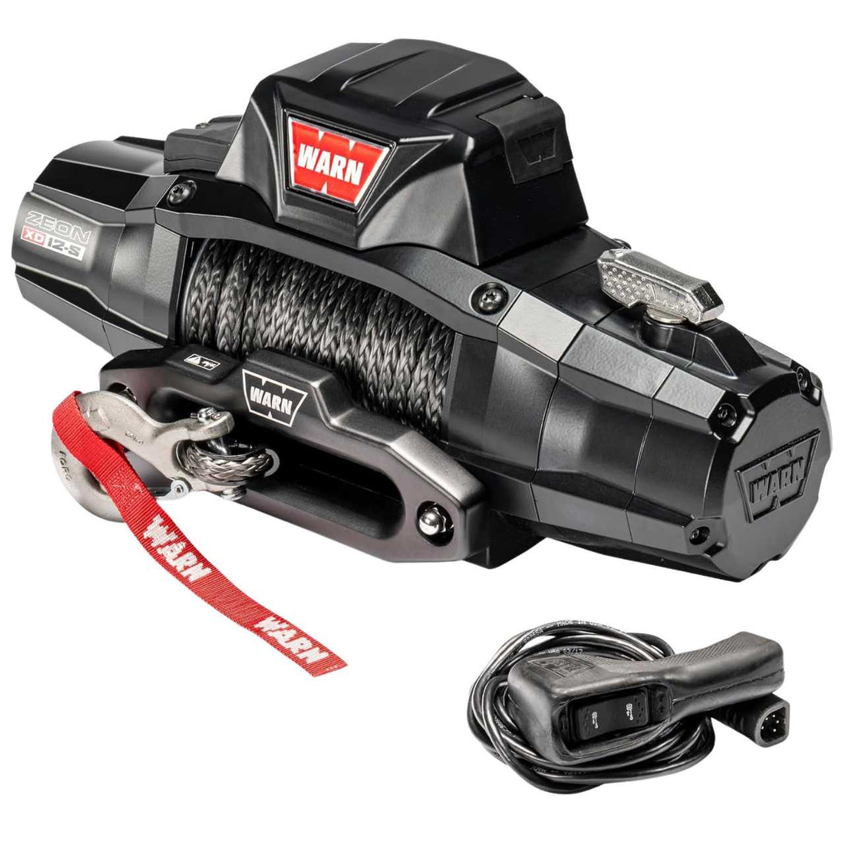 WARN ZEON XD 12-S 12,000lbs 12V Electric Winch | 80’ of 3/8” Spydura Synthetic Rope | 110012