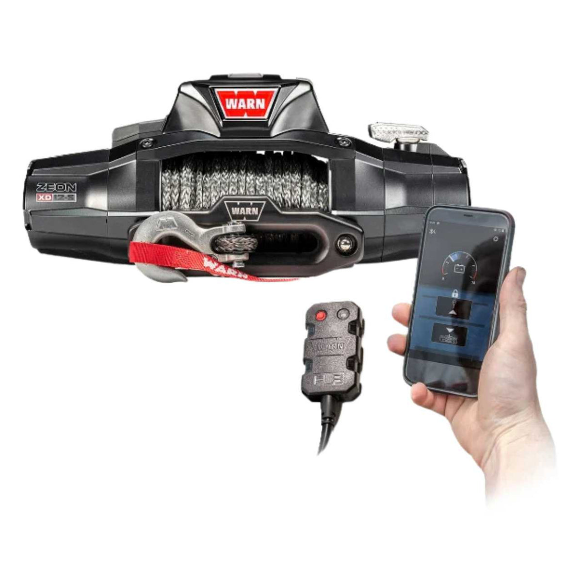 WARN ZEON XD 12-S 12,000lbs 12V Electric Winch | 80’ of 3/8” Spydura Synthetic Rope | 110012