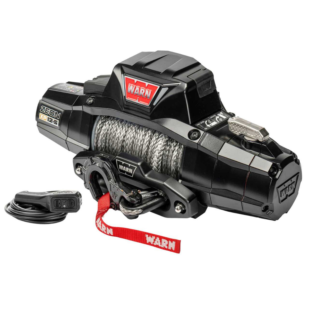 WARN ZEON XP 12-S 12,000lbs 12V Electric Winch | 80’ of 3/8” Spydura Synthetic Rope | 110120
