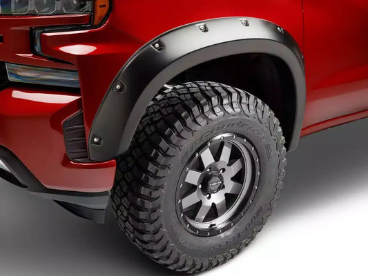 2.5" Pocket Style Smooth Fender Flares, Black, Front & Rear