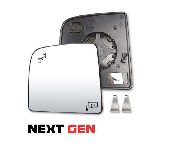 Clearview Next Gen mirror Upper Flat Mirror Kit [Next Gen; Heated; BSM] – component illustration