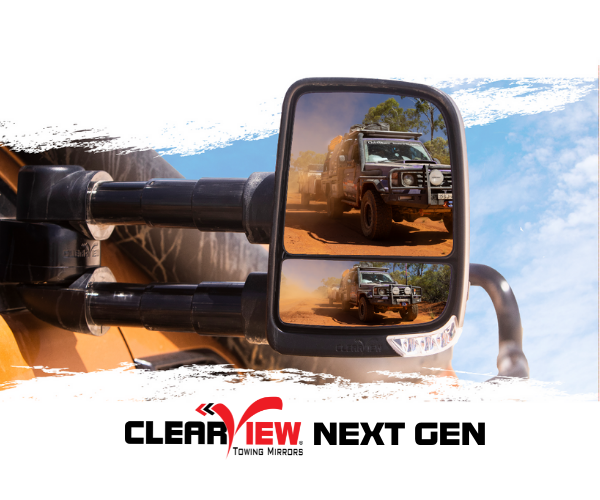 Clearview Next Gen towing mirror shown extended – illustrative product image