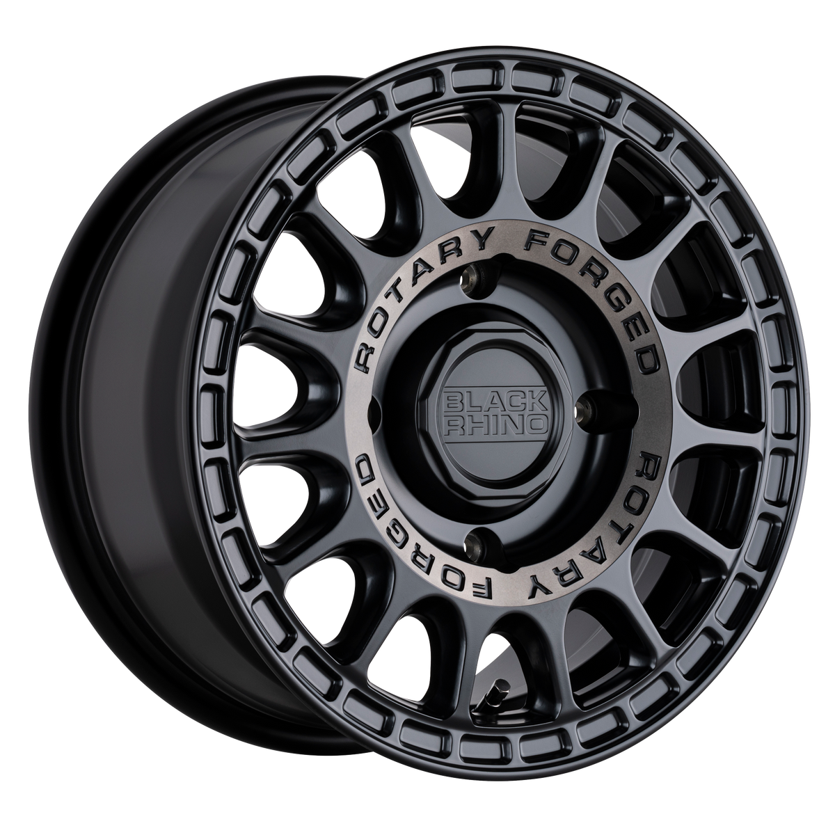 Black Rhino SANDSTORM SEMI GLOSS BLACK W/ MACHINED DARK TINT RING wheel