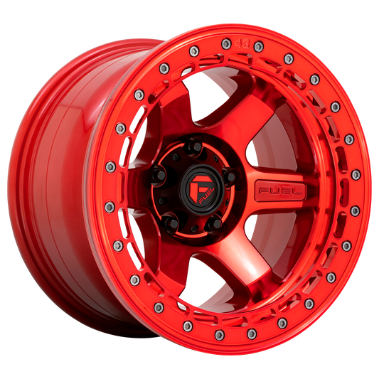 Fuel Off-Road D123 BLOCK BEADLOCK CANDY RED W/ RED RING wheel