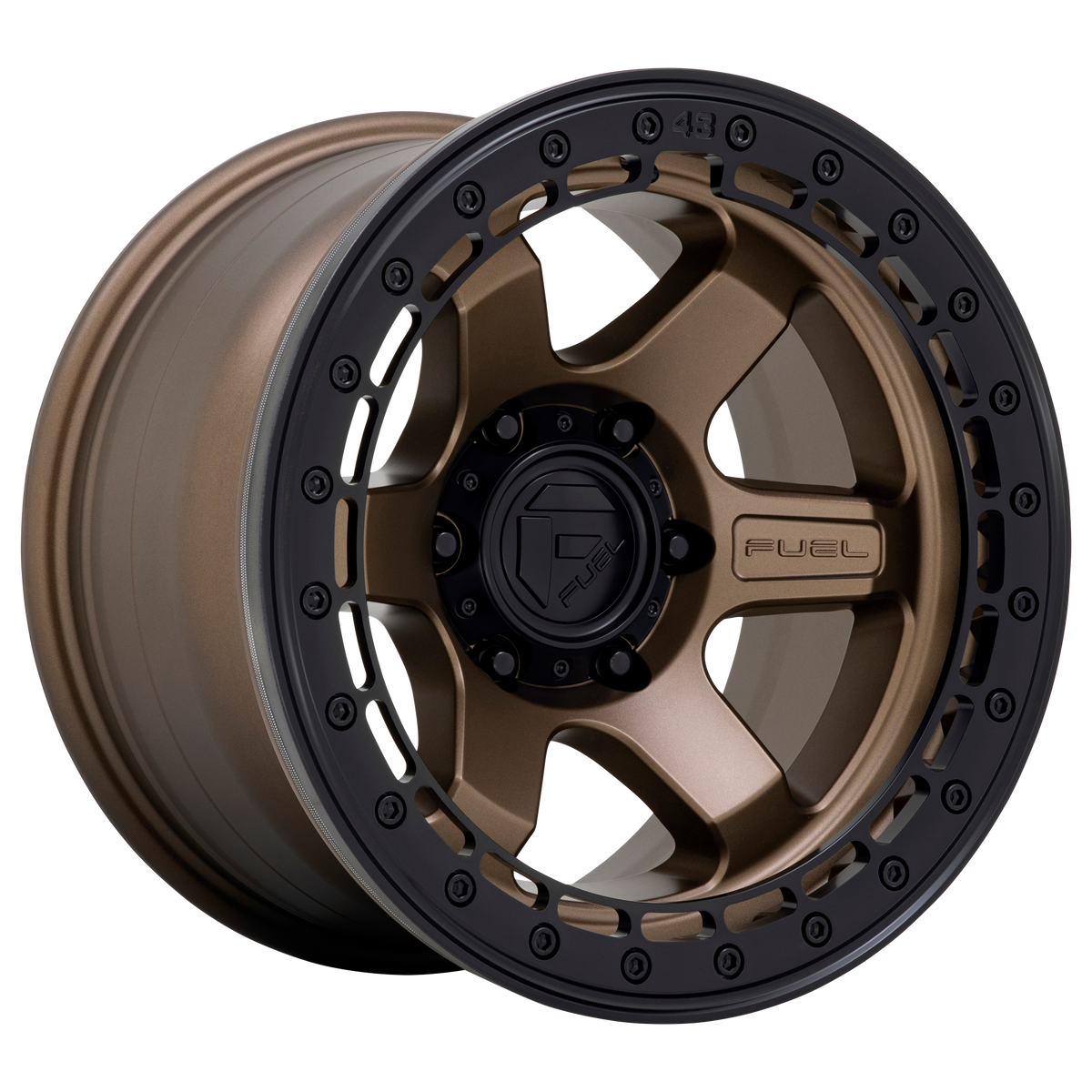 Fuel Off-Road D124 BLOCK BEADLOCK MATTE BRONZE W/ MATTE BLACK RING wheel