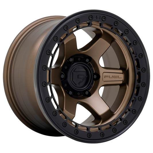 Fuel Off-Road D124 BLOCK BEADLOCK MATTE BRONZE W/ MATTE BLACK RING wheel