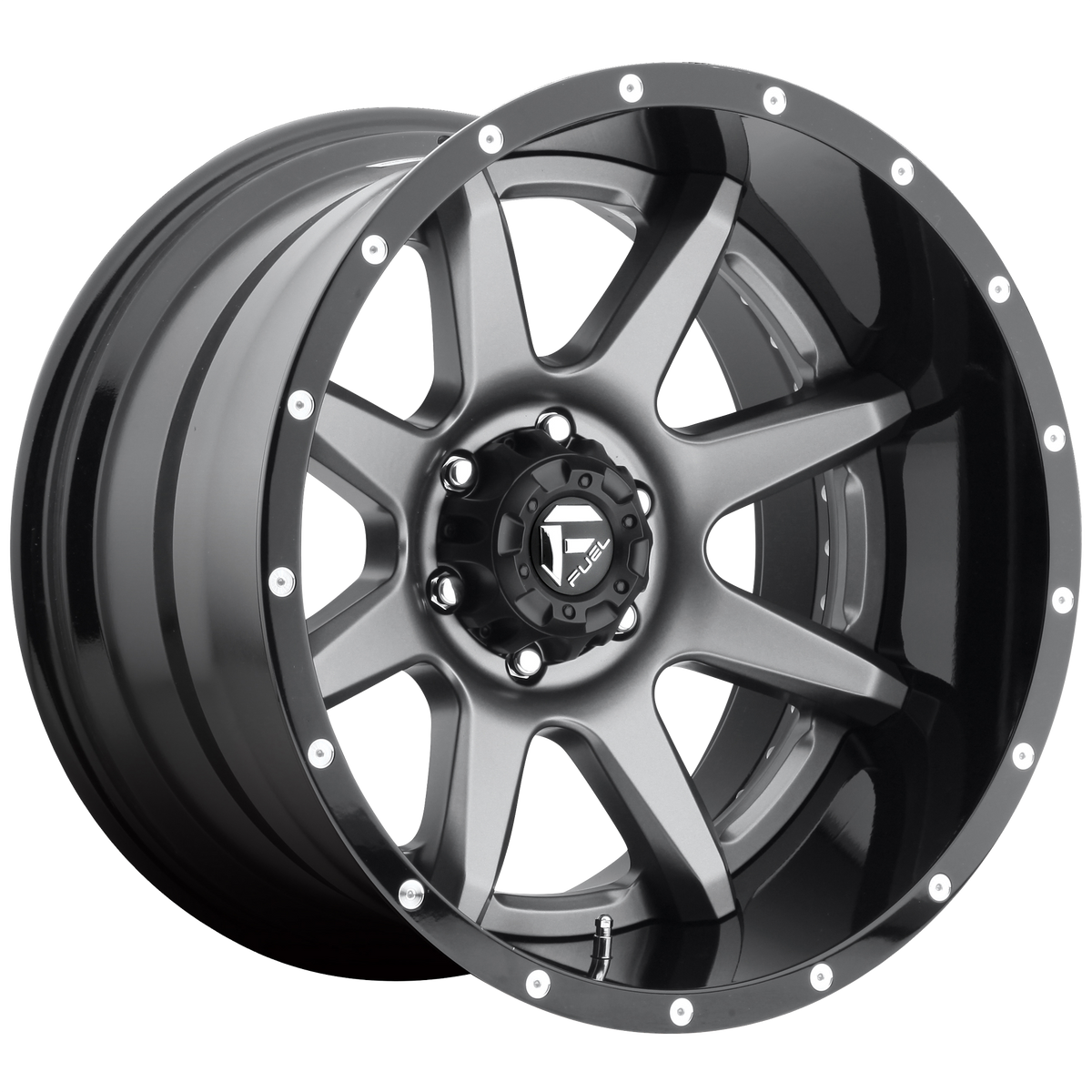 Fuel Off-Road D238 RAMPAGE MATTE GUNMETAL BLACK LIP wheel