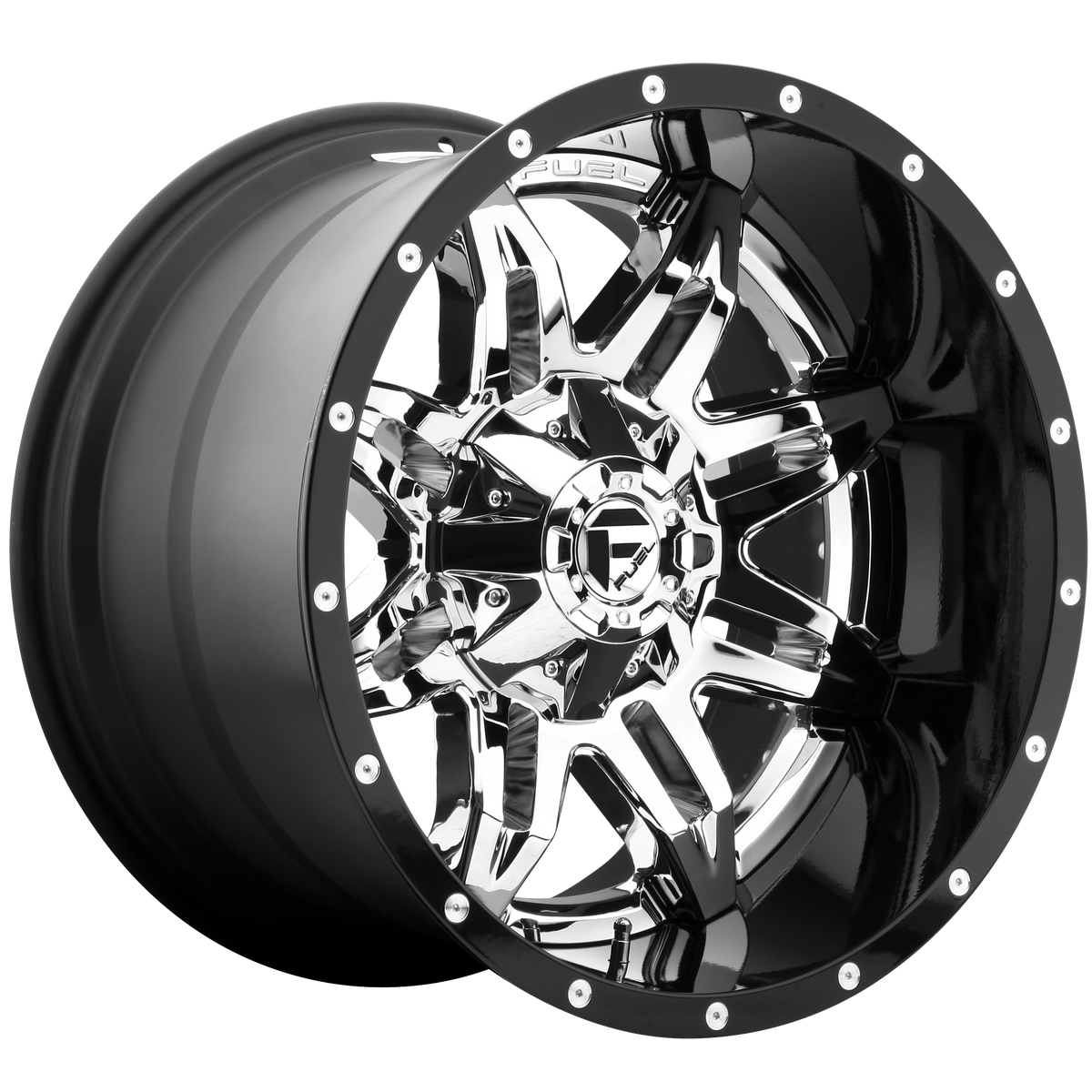 Fuel Off-Road D266 LETHAL CHROME W/ GLOSS BLACK LIP wheel