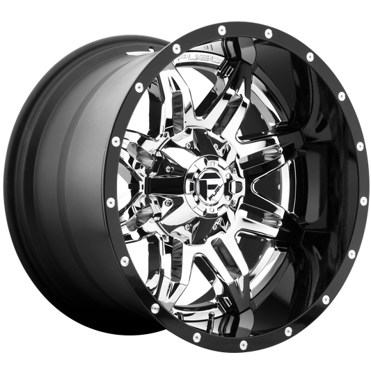 Fuel Off-Road D266 LETHAL CHROME W/ GLOSS BLACK LIP wheel