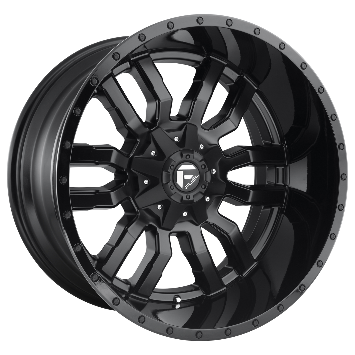 Fuel Off-Road D596 SLEDGE MATTE BLACK GLOSS BLACK LIP wheel