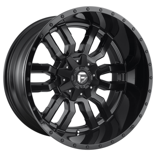 Fuel Off-Road D596 SLEDGE MATTE BLACK GLOSS BLACK LIP wheel