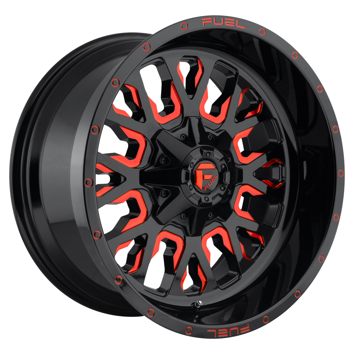 Fuel Off-Road D612 STROKE GLOSS BLACK W/ RED TINT wheel