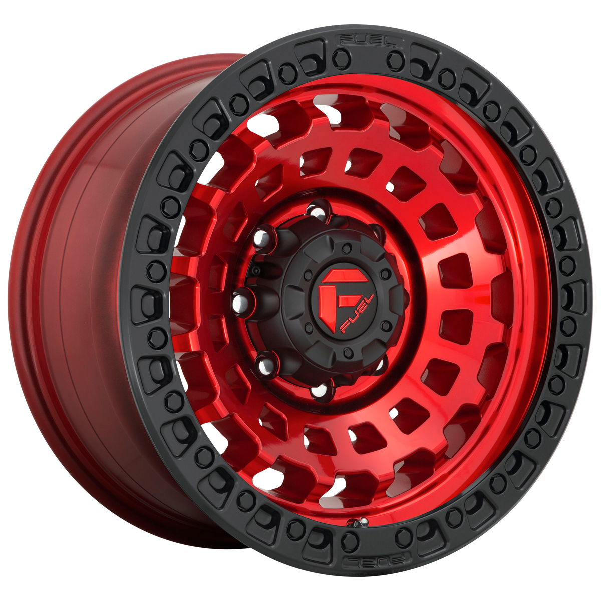 Fuel Off-Road D632 ZEPHYR CANDY RED W/ BLACK BEAD RING wheel