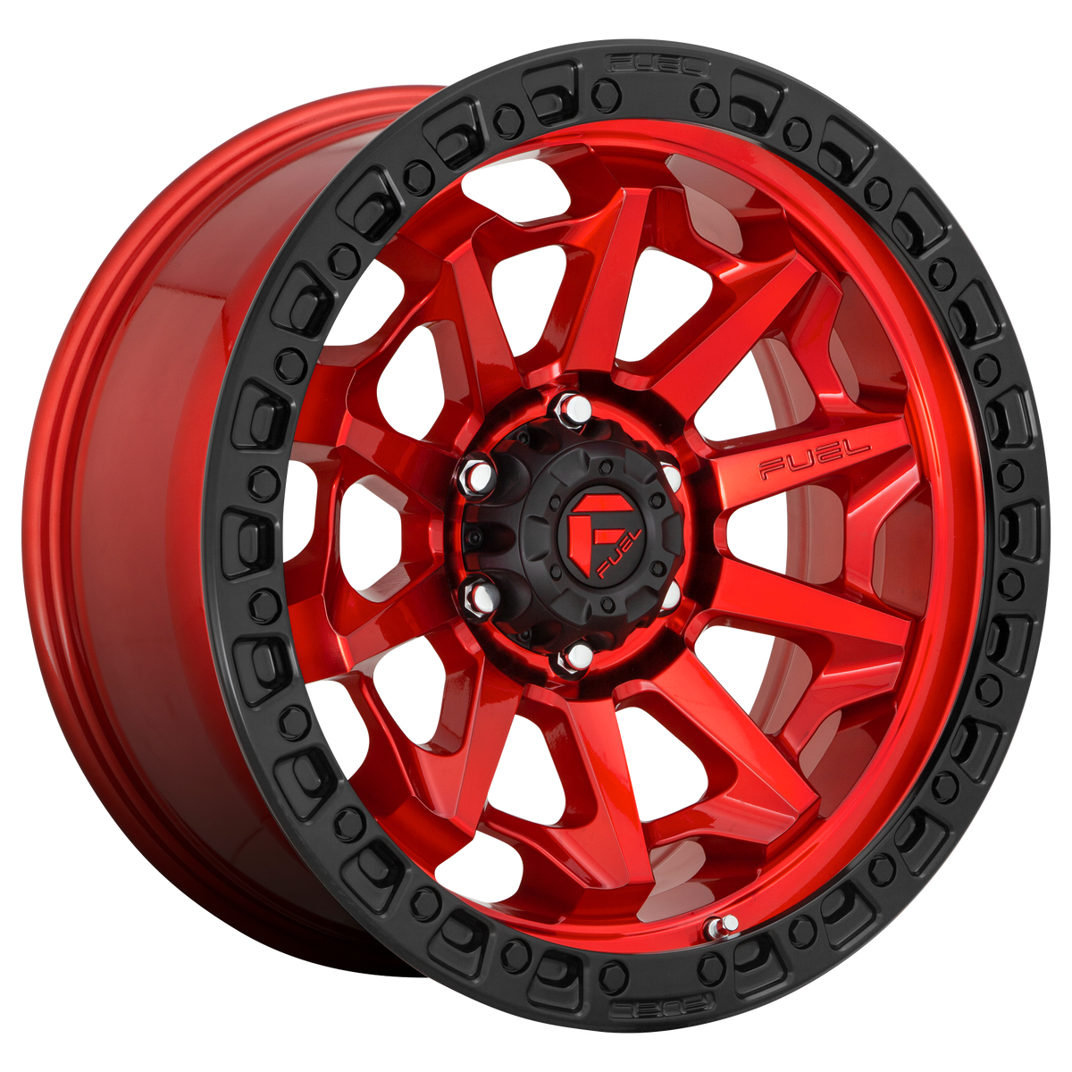 Fuel Off-Road D695 COVERT CANDY RED W/ BLACK BEAD RING wheel
