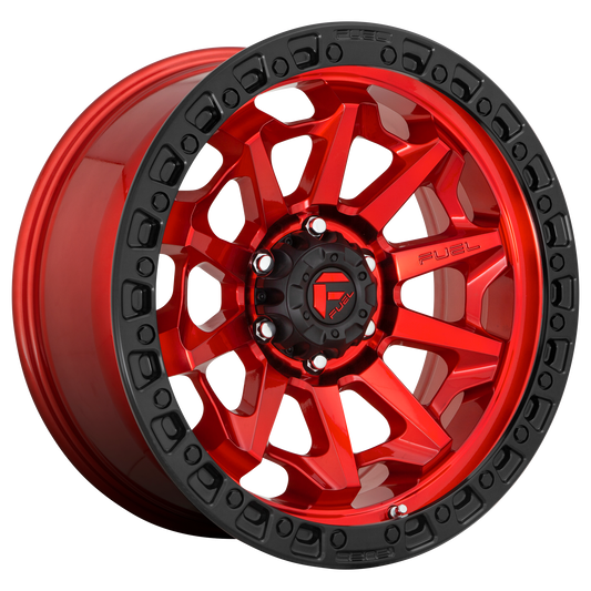 Fuel Off-Road D695 COVERT | CANDY RED W/ BLACK BEAD RING wheel