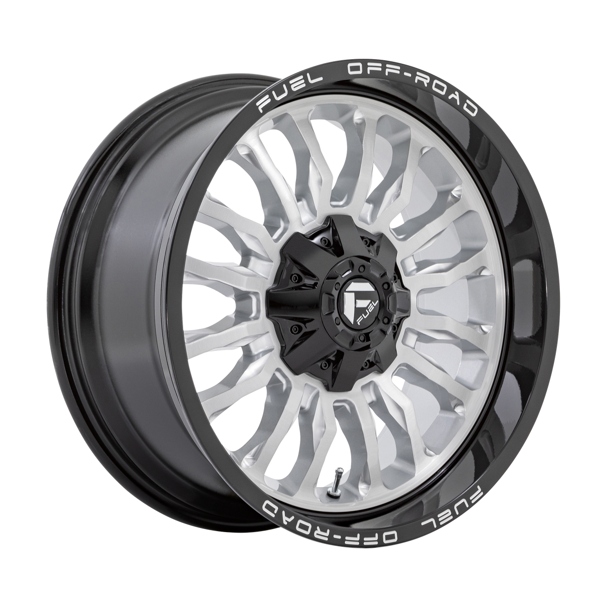 Fuel Off-Road D798 ARC SILVER BRUSHED FACE W/ MILLED BLACK LIP wheel