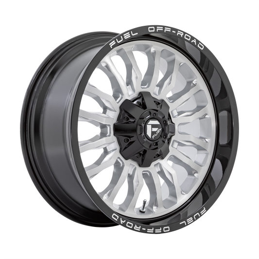 Fuel Off-Road D798 ARC SILVER BRUSHED FACE W/ MILLED BLACK LIP wheel
