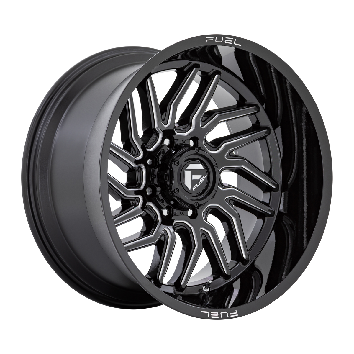 Fuel Off-Road D807 HURRICANE GLOSS BLACK MILLED wheel