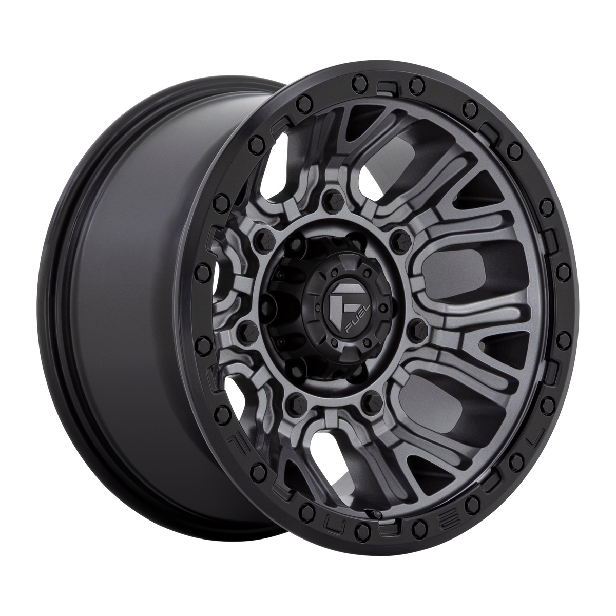 Fuel Off-Road D825 TRACTION MATTE GUNMETAL W/ BLACK RING wheel