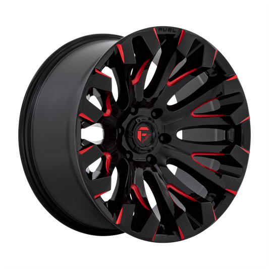 Fuel Off-Road D829 QUAKE GLOSS BLACK MILLED W/ RED TINT wheel
