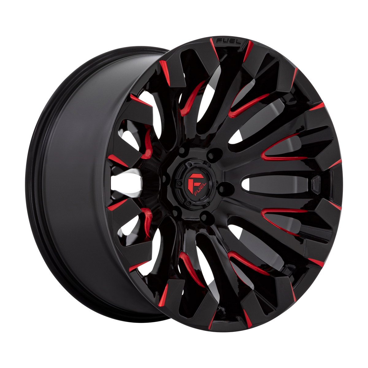 Fuel Off-Road D829 QUAKE | GLOSS BLACK MILLED W/ RED TINT wheel