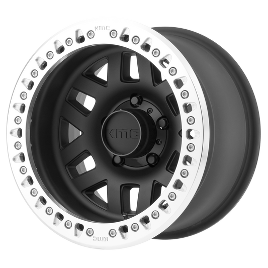 KMC KM229 MACHETE CRAWL BEADLOCK | SATIN BLACK W/ MACHINED RING wheel