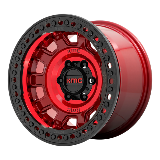 KMC KM236 TANK BEADLOCK | CANDY RED wheel