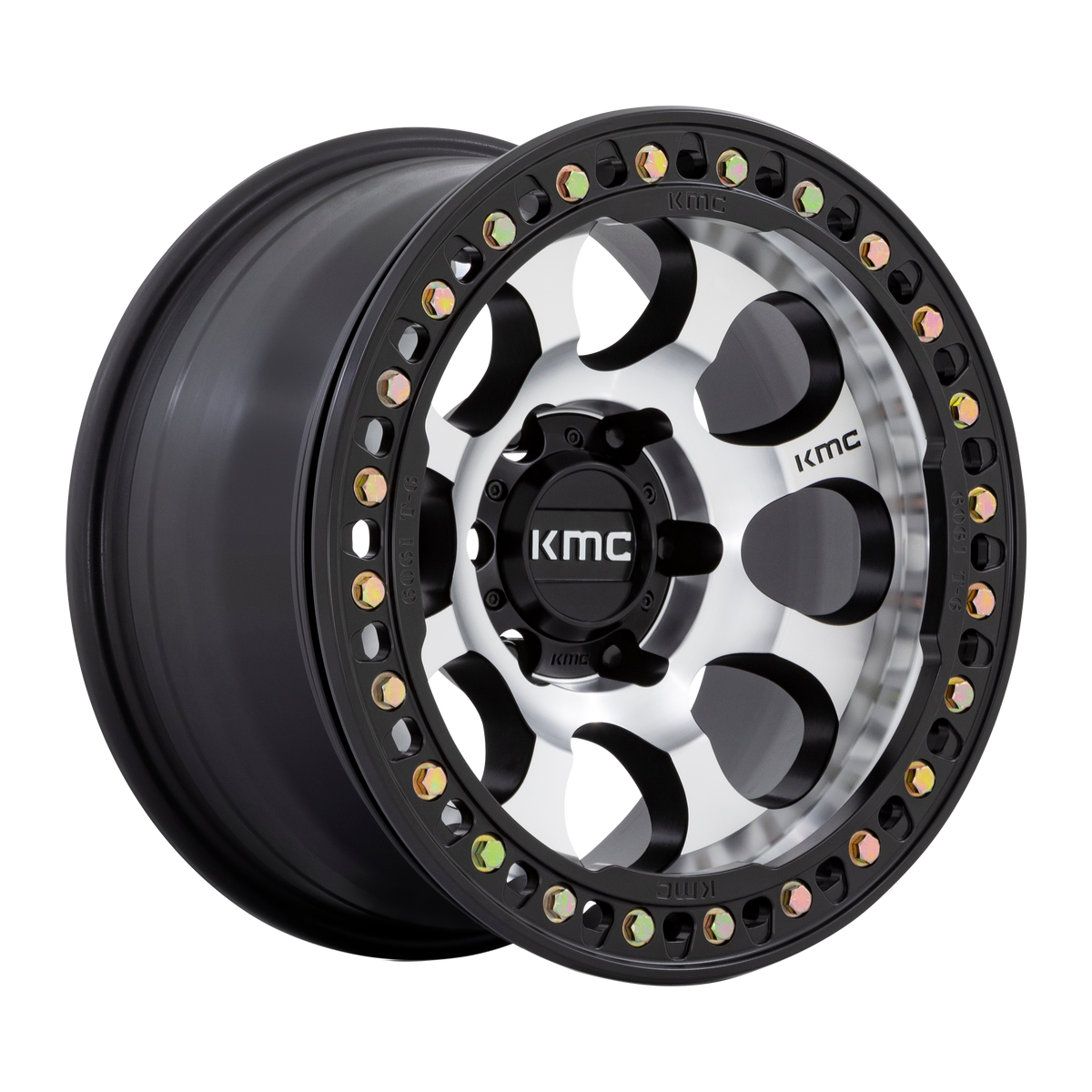 KMC KM237 RIOT BEADLOCK MACHINED W/ SATIN BLACK WINDOWS & RING wheel
