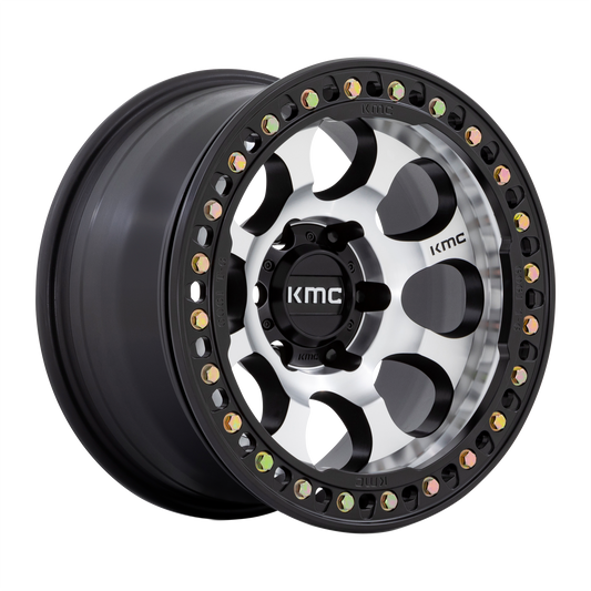 KMC KM237 RIOT BEADLOCK | MACHINED W/ SATIN BLACK WINDOWS & RING wheel