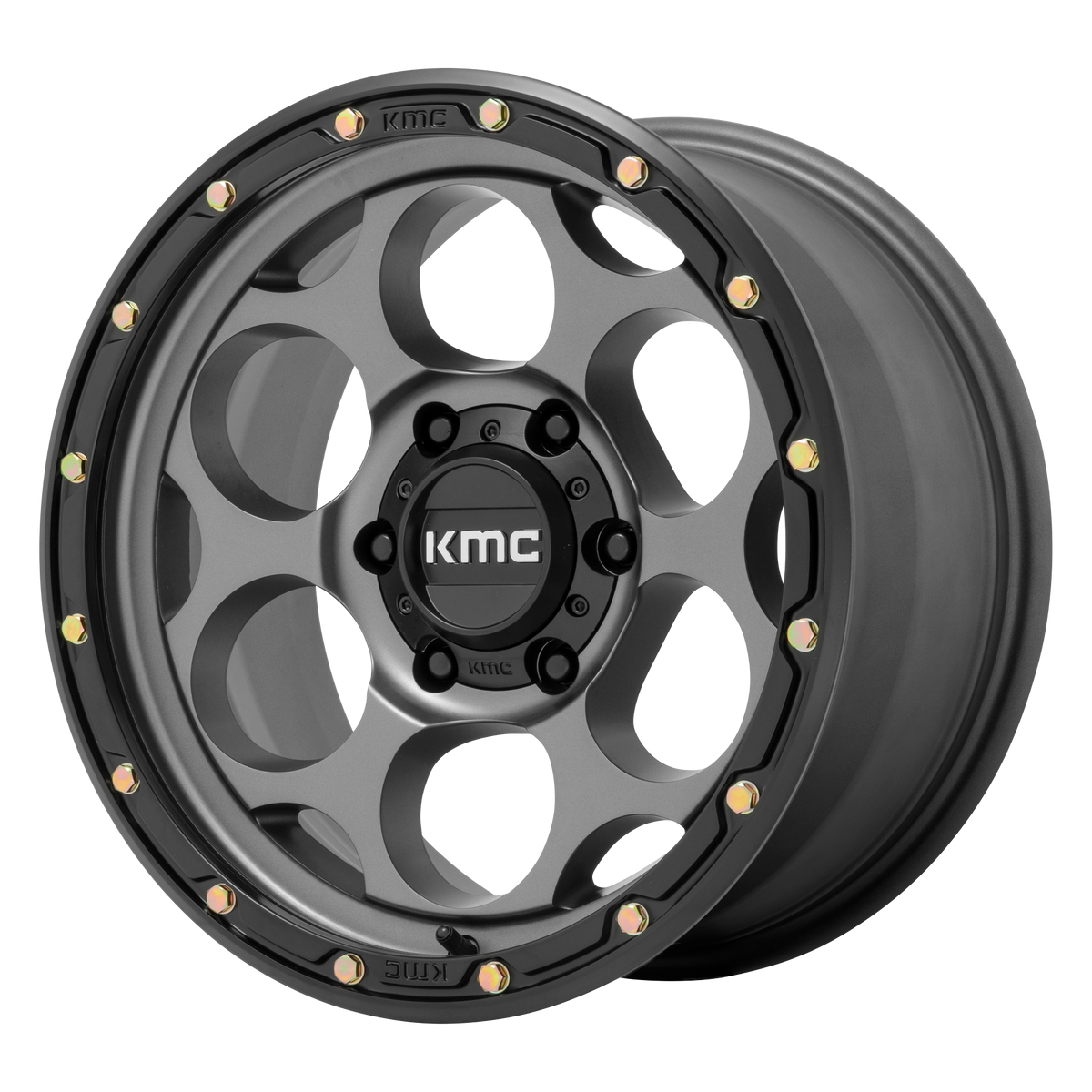KMC KM541 DIRTY HARRY | SATIN GRAY W/ BLACK LIP wheel