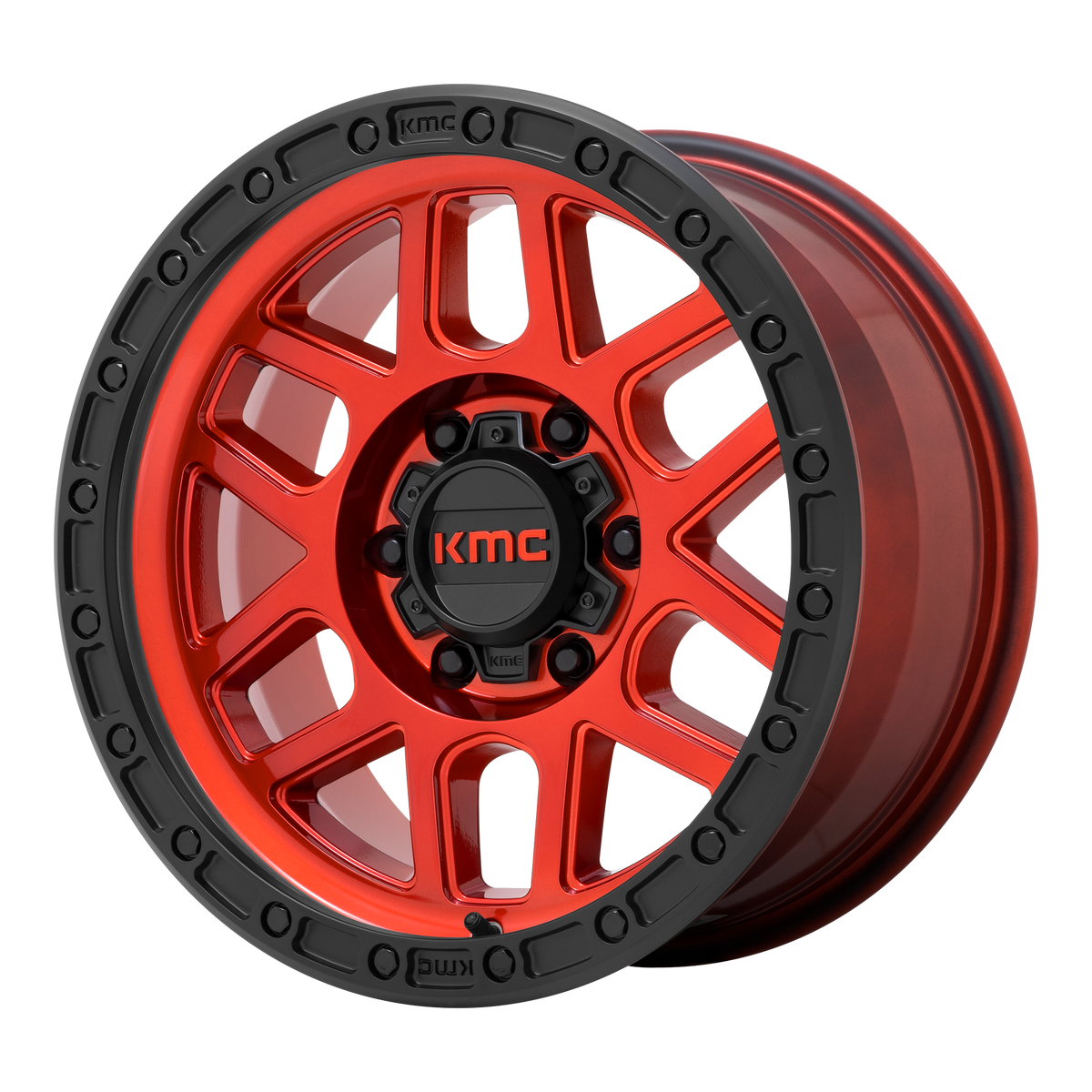 KMC KM544 MESA CANDY RED W/ BLACK LIP wheel