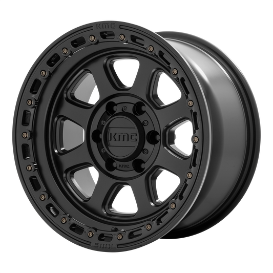 KMC KM548 CHASE | SATIN BLACK W/ GLOSS BLACK LIP wheel